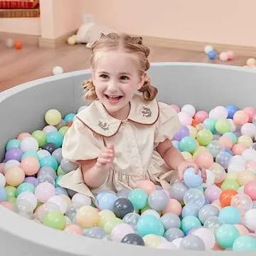 Zmarthumb Large Foam Ball Pit for Children Toddlers, 47.2” Soft Round Ball Pits for Kids, Baby Playpen Ball Pool, Ideal Gift for Indoor and Outdoor Game(Grey), Balls Not Included