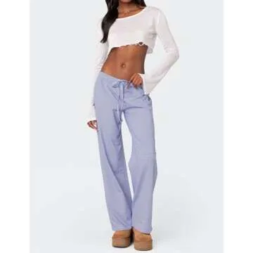 Ugerlov Women's Wide Leg Striped Pants for Summer Comfort