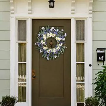 VioletEverGarden Spring 20 Inch Wreath for All Seasons