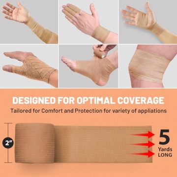 Self Adherent Cohesive Wrap Bandages - 6 Count for All Ages