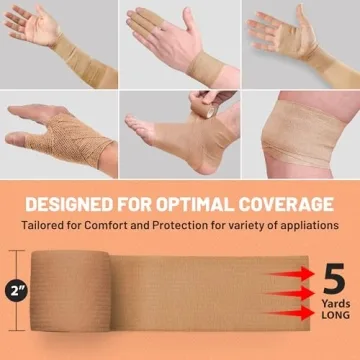 Self Adherent Cohesive Wrap Bandages - 6 Count for All Ages