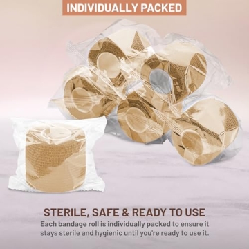 Self Adherent Cohesive Wrap Bandages - 6 Count for All Ages