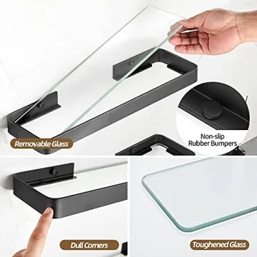 Stylish VOLPONE Glass Bathroom Shelves - Modern Organizer