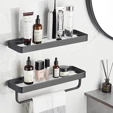 Stylish VOLPONE Glass Bathroom Shelves - Modern Organizer