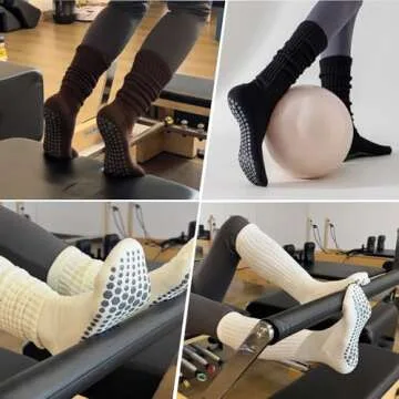 TOAMOUR Non Slip Yoga Socks for Women, 3 Pairs - Comfortable & Stylish