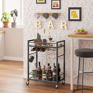 TUTOTAK Multifunctional Bar Cart for Home and Office