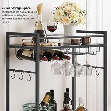 TUTOTAK Multifunctional Bar Cart for Home and Office