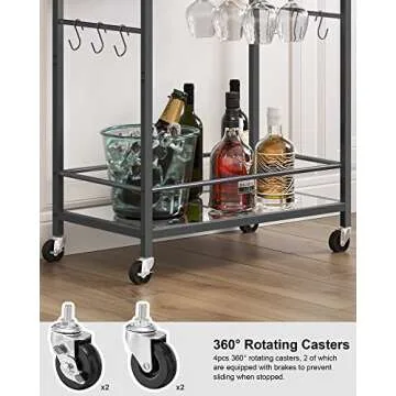 TUTOTAK Multifunctional Bar Cart for Home and Office