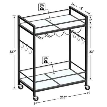 TUTOTAK Multifunctional Bar Cart for Home and Office