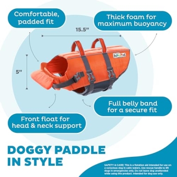 Outward Hound Granby Splash Orange Dog Life Jacket Medium 2023