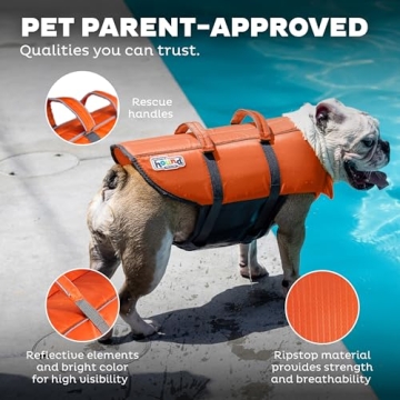Outward Hound Granby Splash Orange Dog Life Jacket Medium 2023
