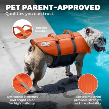 Outward Hound Granby Splash Orange Dog Life Jacket Medium 2023
