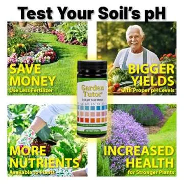 Garden Tutor Soil pH Test Kit (3.5-9 Range) | 100 Soil pH Tester Strips - Test Soil Acidity and Alkalinity of Garden Lawn Grass Flower Vegetable Compost Indoor and Outdoor Plants