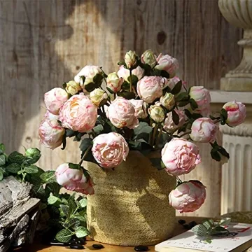 ICBOX Pink Peonies Artificial Flowers for Stunning Decor