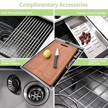 33 Inch Black Farmhouse Sink Workstation-Bokaiya 33x22 Farmhouse Apron Front Kitchen Sink Black Stainless Steel Farmhouse Sink 16 Gauge Deep Single Bowl Farm Sink with Cutting Board