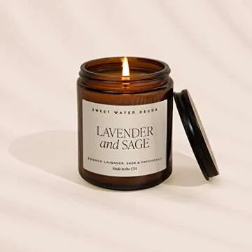 Lavender and Sage Soy Candle for Relaxation and Gifting