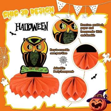Vintage Halloween Party Decorations Halloween Table Honeycomb Centerpiece 9Pcs Johanna Parker Halloween Table Decor Pumpkin Ghost Cat Bat Ornaments for Halloween Party Supplies