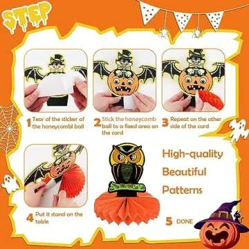 Vintage Halloween Party Decorations Halloween Table Honeycomb Centerpiece 9Pcs Johanna Parker Halloween Table Decor Pumpkin Ghost Cat Bat Ornaments for Halloween Party Supplies
