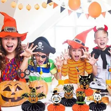 Vintage Halloween Party Decorations Halloween Table Honeycomb Centerpiece 9Pcs Johanna Parker Halloween Table Decor Pumpkin Ghost Cat Bat Ornaments for Halloween Party Supplies