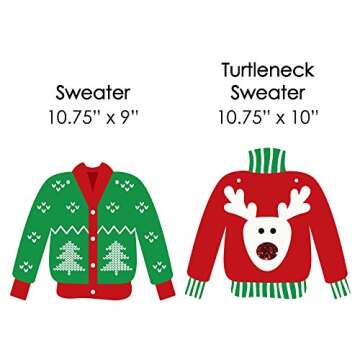Big Dot of Happiness Ugly Sweater Hanging Decor Party Set