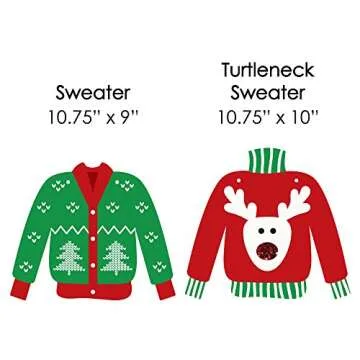 Big Dot of Happiness Ugly Sweater Hanging Decor Party Set