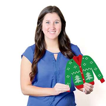Big Dot of Happiness Ugly Sweater Hanging Decor Party Set