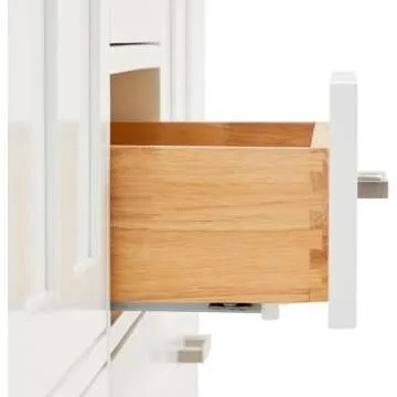 ARIEL Cambridge 43 Inch Bathroom Vanity with Single Sink, White Bathroom Vanity, Solid Wood Vanity Cabinet,1.5" Edge Carrara Marble Top, Rectangular Undermount Sink, 2 Soft Closing Doors, 9 Drawers