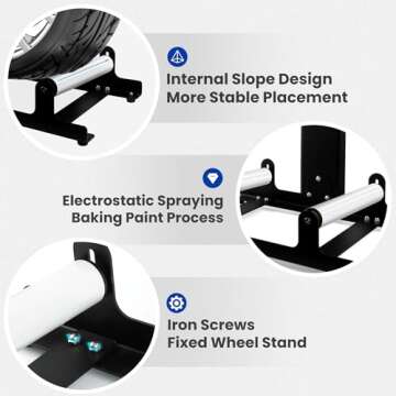 ALL4DETAIL Rolling Wheel Detailing Stand for Easy Maintenance