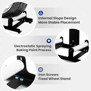 ALL4DETAIL Rolling Wheel Detailing Stand for Easy Maintenance