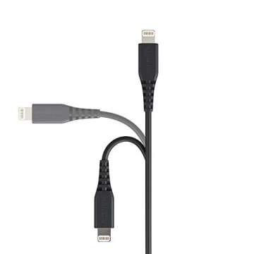 Amazon Basics MFi-Certified USB-A to Lightning Cable for Apple iPhone and iPad - 3 Feet (0.9 Meters) - 2 -Pack, Black