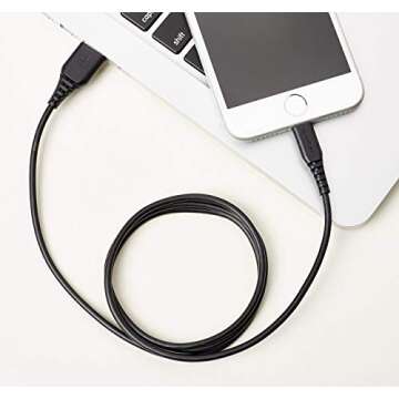 Amazon Basics MFi-Certified USB-A to Lightning Cable for Apple iPhone and iPad - 3 Feet (0.9 Meters) - 2 -Pack, Black
