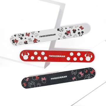 Tweezerman Disney's Mickey Mouse & Minnie Mouse Ear-esistible Nail Files (Pack of 3)