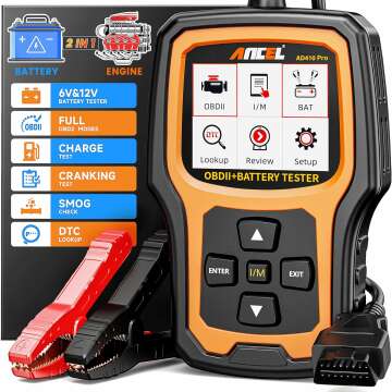 ANCEL AD410 Pro+ 2-in-1 OBD2 Scanner & Battery Tester
