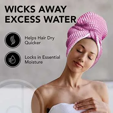 Quick Dry Microfiber Hair Towel for Women 45x25 Inch