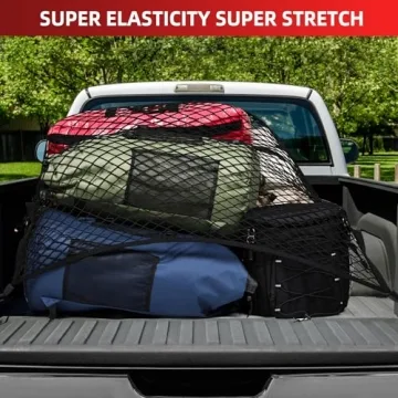 Elastic Truck Bed Cargo Net - 4'x4' to 8'x8'