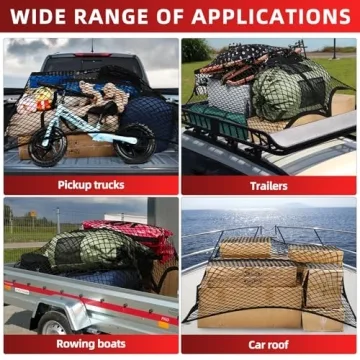 Elastic Truck Bed Cargo Net - 4'x4' to 8'x8'