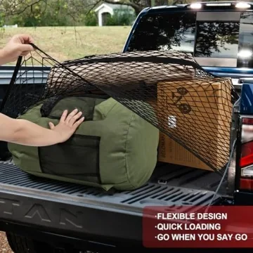 Elastic Truck Bed Cargo Net - 4'x4' to 8'x8'