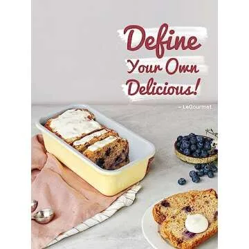 LeGourmet Nonstick Bread Loaf Pan 9 X 5 Inch, Ceramic Coating, Non-Toxic, Rust Resistant Aluminized Steel, Perfect 1 lb Baking Dish for Meatloaf, Pound Cake & Brownie (Butter)