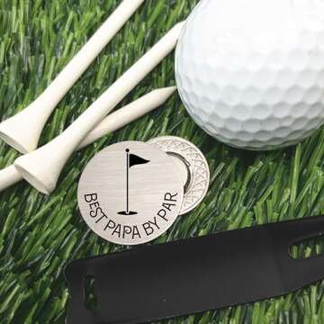 Handmade Best Papa By Par Golf Ball Marker Gift for Dads