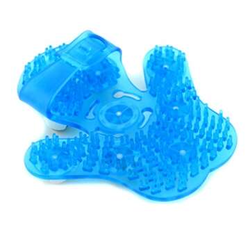 SAMYO Palm Shaped Massage Glove Body Massager with 9 360-degree-roller Metal Roller Ball Beauty Body Care (Blue)