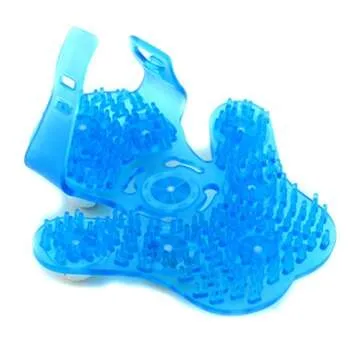 SAMYO Palm Shaped Massage Glove Body Massager with 9 360-degree-roller Metal Roller Ball Beauty Body Care (Blue)