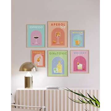 HAUS AND HUES Cocktail Poster - Preppy Posters for Bedroom, Drink Posters, Danish Pastel Posters, Ap...