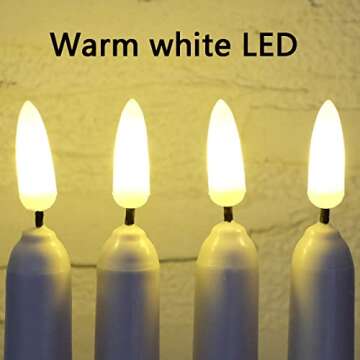 10Pack Flameless Taper Candles, Ivory WAX Coverd, 11-Inch, LED Battery Flickering Candle with 2 Remote Controls, Timer, for Candle Holders and Candlesticks, for Wedding, Christmas, Patry, Hotel