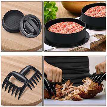 Meat Grinder Electric, Sausage Maker with 3 Stainless Steel Sausage Tubes, 2 Blades, 3 Grinding Plates, Plastic Tube & Kubbe Kit, Home Kitchen Use,【2600W Max】【Concealed Storage Box】