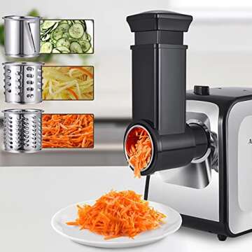 Meat Grinder Electric, Sausage Maker with 3 Stainless Steel Sausage Tubes, 2 Blades, 3 Grinding Plates, Plastic Tube & Kubbe Kit, Home Kitchen Use,【2600W Max】【Concealed Storage Box】