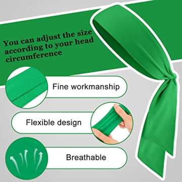 Coume 24 Pieces Tie Headbands, Sports Elastic Tie Sweatbands, Quickly Dry Tie Back Headbands for Men Women, Yoga Running Football Basketball Outdoor Indoor Workout Accessories, Assorted Colors