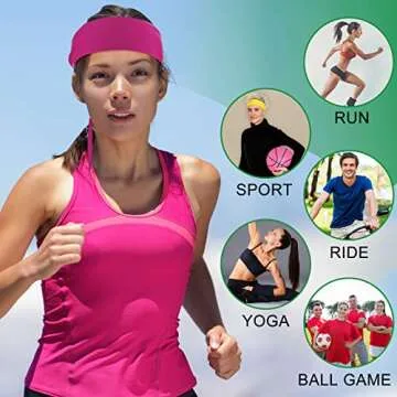 Coume 24 Pieces Tie Headbands, Sports Elastic Tie Sweatbands, Quickly Dry Tie Back Headbands for Men Women, Yoga Running Football Basketball Outdoor Indoor Workout Accessories, Assorted Colors