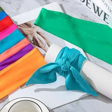 Coume 24 Pieces Tie Headbands, Sports Elastic Tie Sweatbands, Quickly Dry Tie Back Headbands for Men Women, Yoga Running Football Basketball Outdoor Indoor Workout Accessories, Assorted Colors