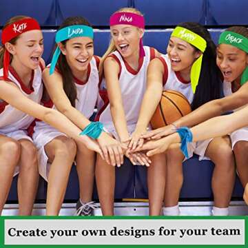 Coume 24 Pieces Tie Headbands, Sports Elastic Tie Sweatbands, Quickly Dry Tie Back Headbands for Men Women, Yoga Running Football Basketball Outdoor Indoor Workout Accessories, Assorted Colors