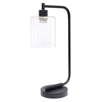 Simple Designs Bronson Industrial Glass Shade Table Lamp